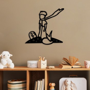 Decorative Metal Wall Accessory The Little Prince 3 Black