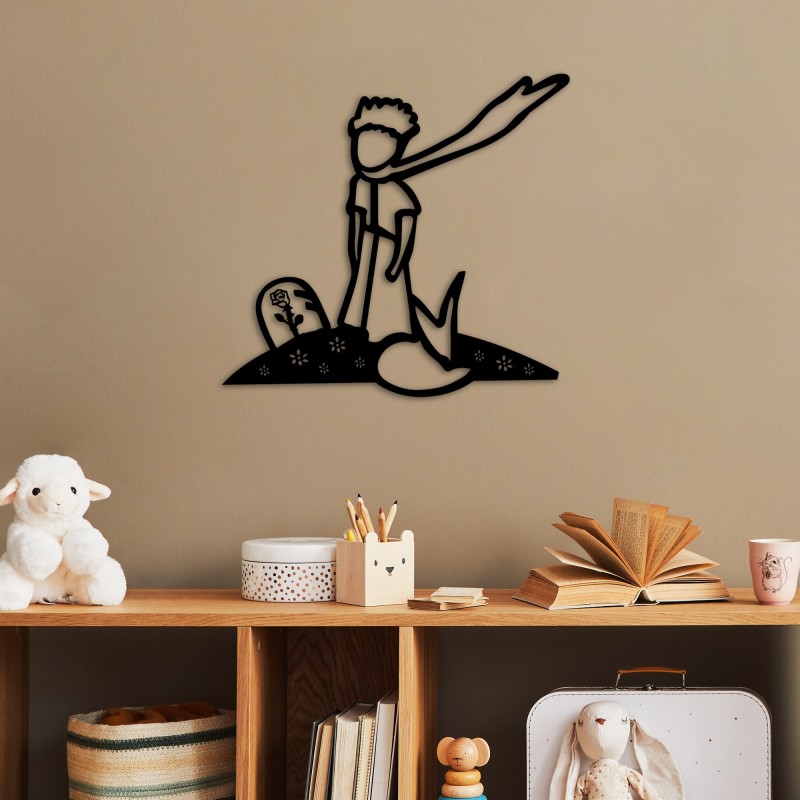 Wallxpert Decorative Metal Wall Accessory The Little Prince 3 Black