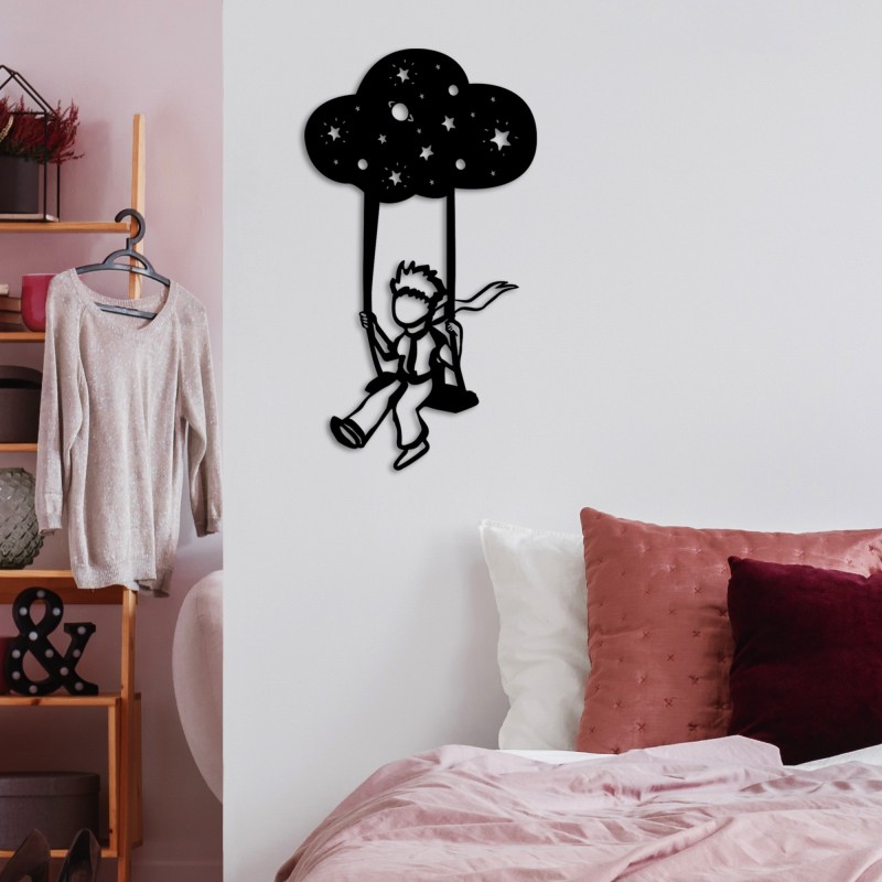 Decorative Metal Wall Accessory The Little Prince 6 Black