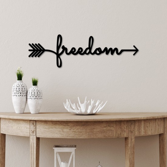 Decorative Metal Wall Accessory Freedom Black