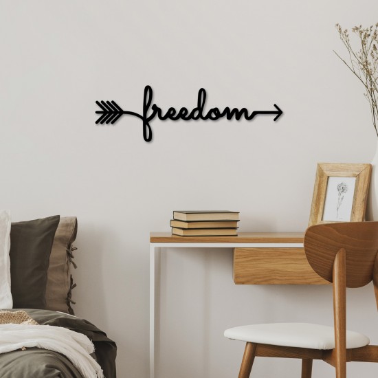 Decorative Metal Wall Accessory Freedom Black