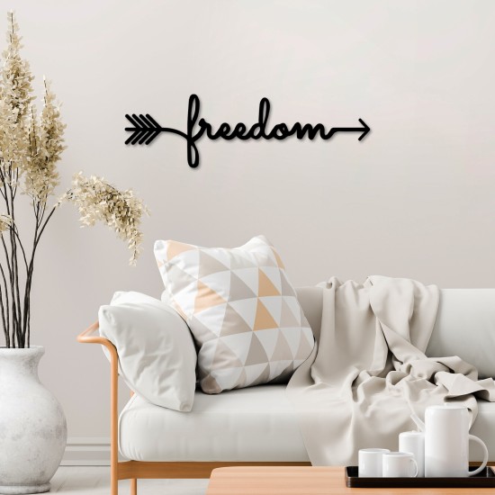 Decorative Metal Wall Accessory Freedom Black