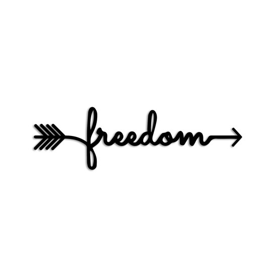 Decorative Metal Wall Accessory Freedom Black