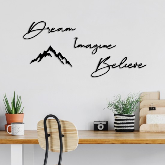 Decorative Metal Wall Accessory Dream Imagine Belive Black Wallxpert Decorative Metal Wall Accessory Dream Imagine Belive Black