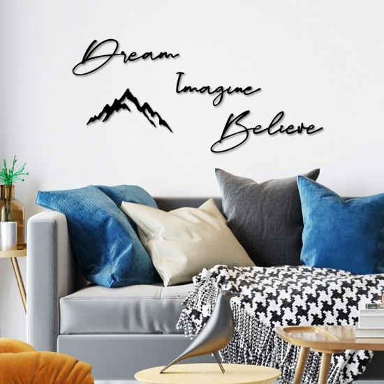 Decorative Metal Wall Accessory Dream Imagine Belive Black Wallxpert Decorative Metal Wall Accessory Dream Imagine Belive Black