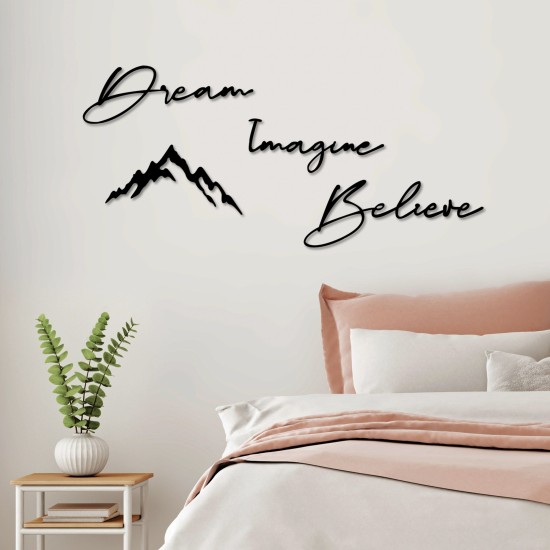 Decorative Metal Wall Accessory Dream Imagine Belive Black Wallxpert Decorative Metal Wall Accessory Dream Imagine Belive Black