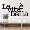 Wallxpert Decorative Metal Wall Accessory Vita E Bella 1 Black