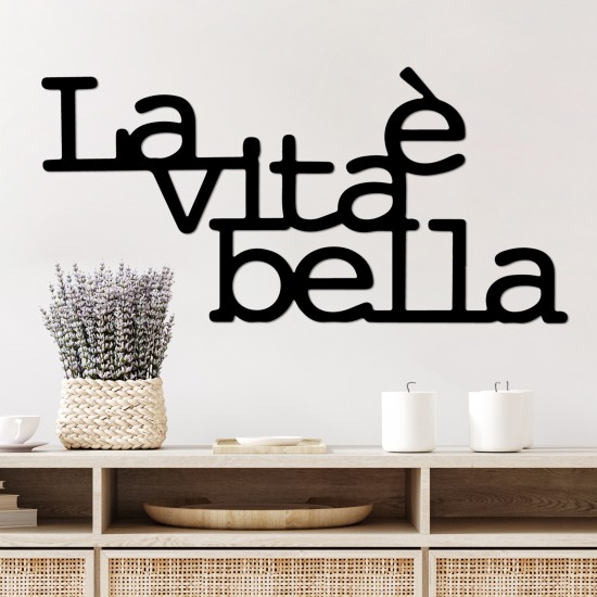 Wallxpert Decorative Metal Wall Accessory Vita E Bella 1 Black