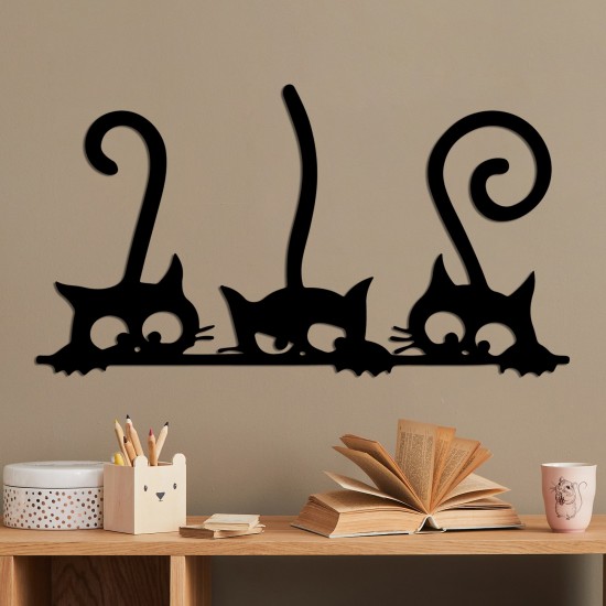 Wallxpert Decorative Metal Wall Accessory Cat 5 Black