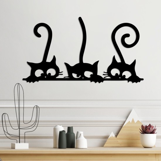 Wallxpert Decorative Metal Wall Accessory Cat 5 Black