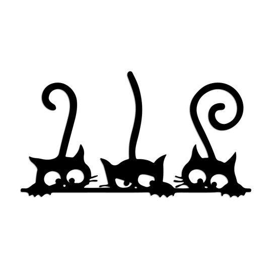 Wallxpert Decorative Metal Wall Accessory Cat 5 Black