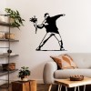 Wallxpert Decorative Metal Wall Accessory Banksy Metal 01 Black