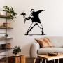 Decorative Metal Wall Accessory Banksy Metal 01 Black