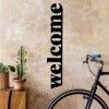 Wallxpert Decorative Metal Wall Accessory Welcome-5 Black