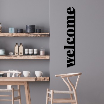 Decorative Metal Wall Accessory Welcome-5 Black