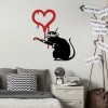 Wallxpert Decorative Metal Wall Accessory Banksy Metal 08 White