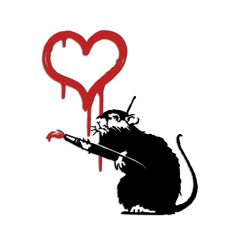 Wallxpert Decorative Metal Wall Accessory Banksy Metal 08 White