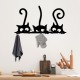 Metal Wall Hook Hidden Cats Black Metal Wall Hook Hidden Cats Black