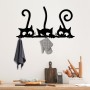 Metal Wall Hook Hidden Cats Black