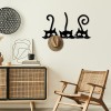 Metal Wall Hook Hidden Cats Black