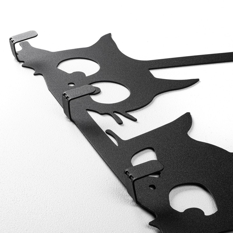 Metal Wall Hook Hidden Cats Black