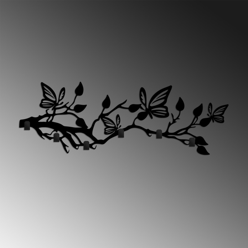 Wallxpert Metal Wall Hook Butterfly World Black