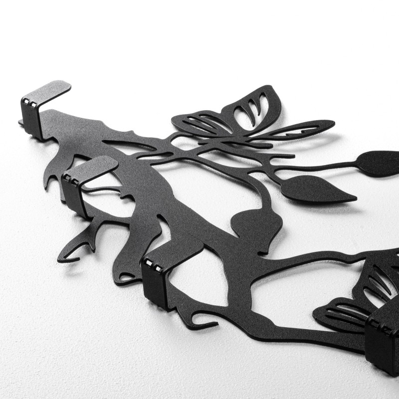 Wallxpert Metal Wall Hook Butterfly World Black
