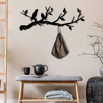 Metal Wall Hook Escaped Birds Black