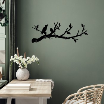 Metal Wall Hook Escaped Birds Black