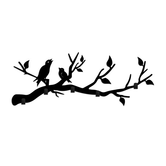Metal Wall Hook Escaped Birds Black