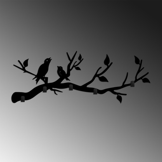 Metal Wall Hook Escaped Birds Black