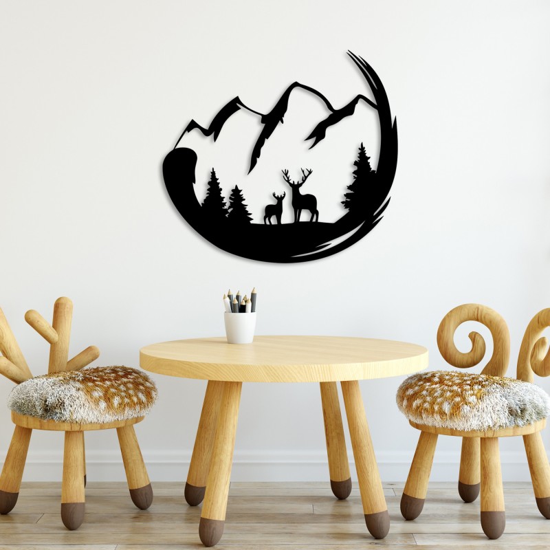 Decorative Metal Wall Accessory Mother And Son 2 Black