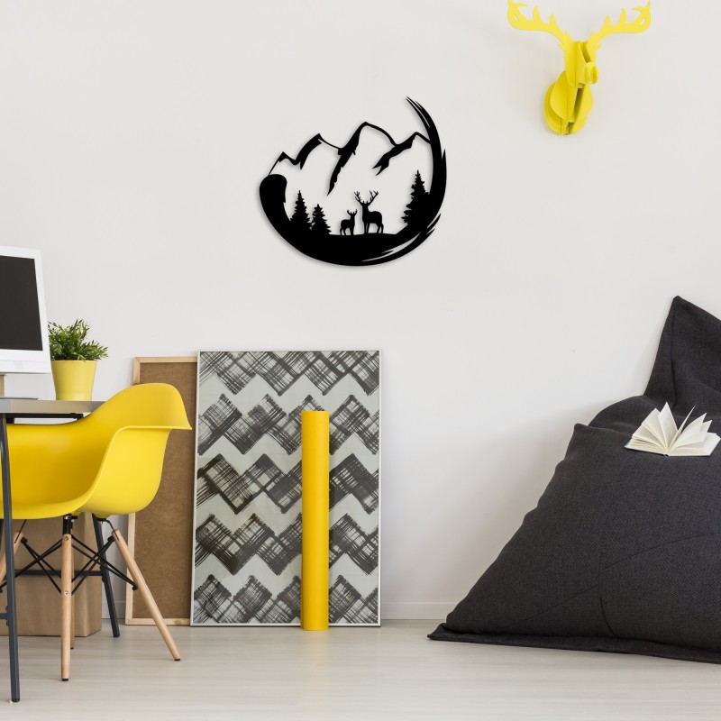 Decorative Metal Wall Accessory Mother And Son 2 Black