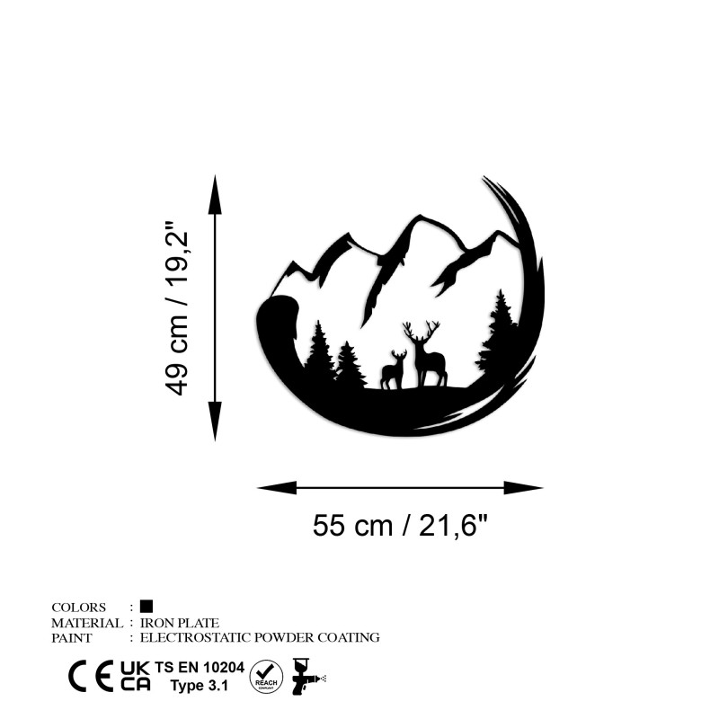 Decorative Metal Wall Accessory Mother And Son 2 Black