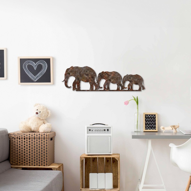 Decorative Metal Wall Accessory Rusty Elephant 1 Antiquation