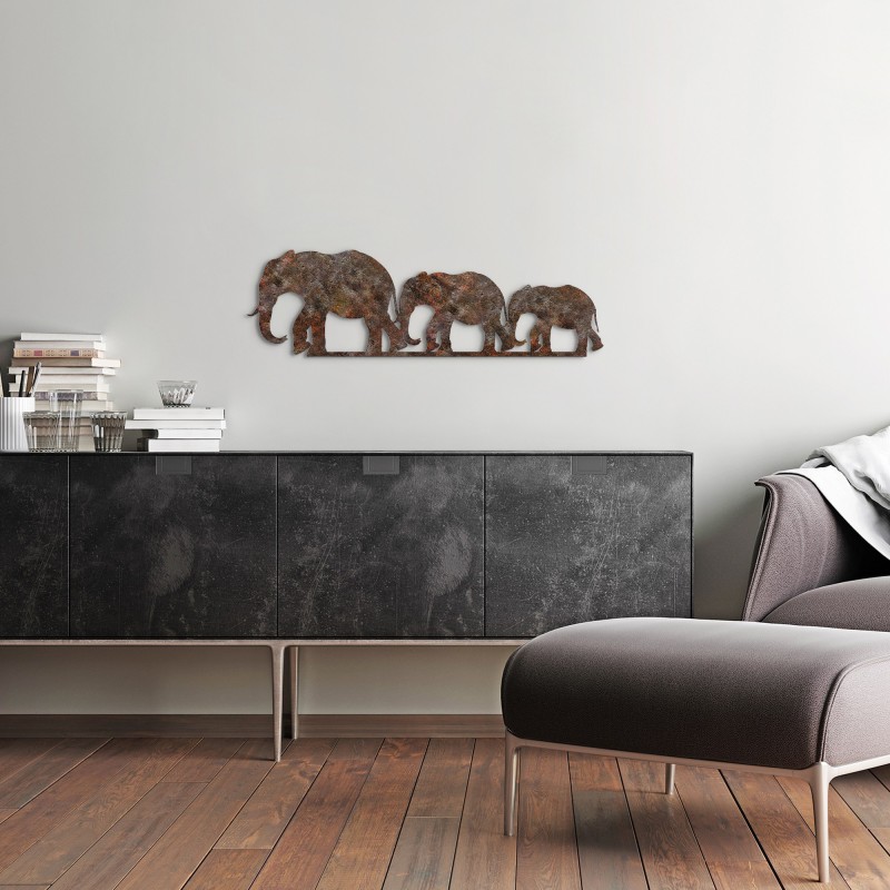 Decorative Metal Wall Accessory Rusty Elephant 1 Antiquation