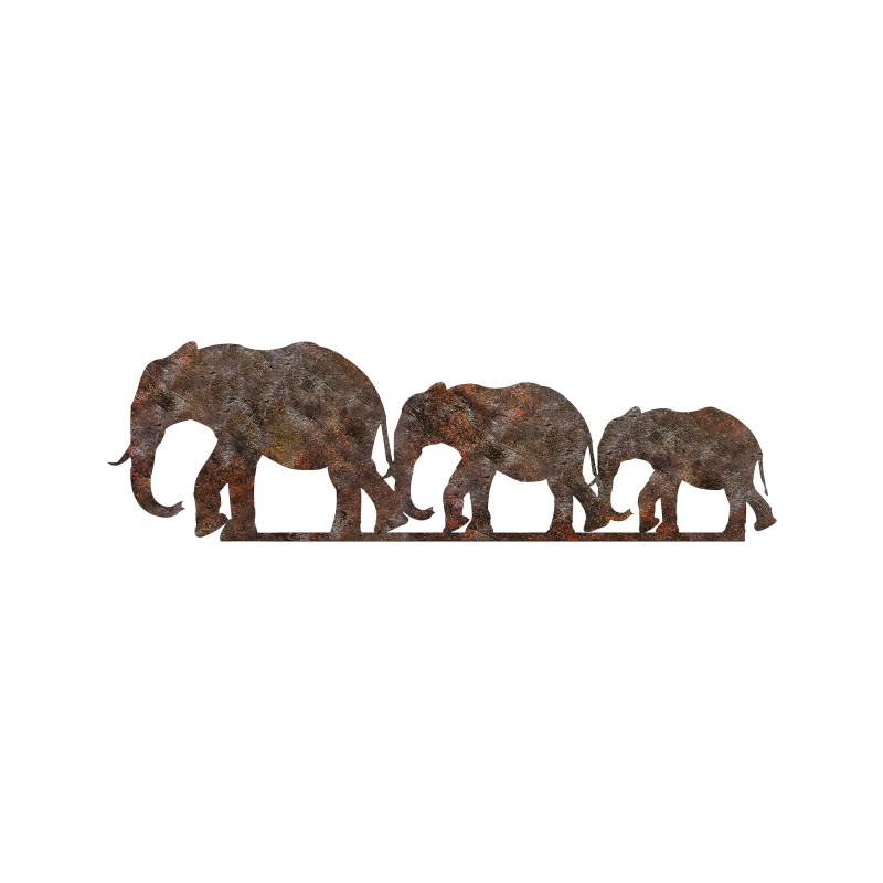 Decorative Metal Wall Accessory Rusty Elephant 1 Antiquation