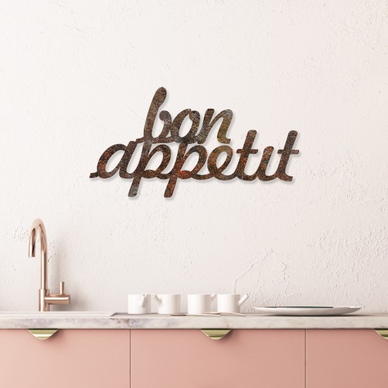 Wallxpert Decorative Metal Wall Accessory Rusty Bon Appetit Antiquation