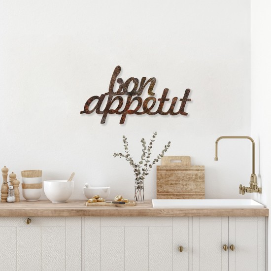 Wallxpert Decorative Metal Wall Accessory Rusty Bon Appetit Antiquation