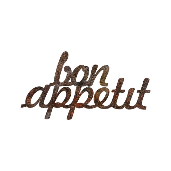Wallxpert Decorative Metal Wall Accessory Rusty Bon Appetit Antiquation