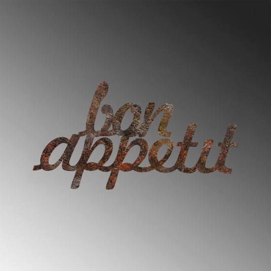 Wallxpert Decorative Metal Wall Accessory Rusty Bon Appetit Antiquation