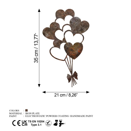 Decorative Metal Wall Accessory Rusty Heart 1 Antiquation Decorative Metal Wall Accessory Rusty Heart 1 Antiquation
