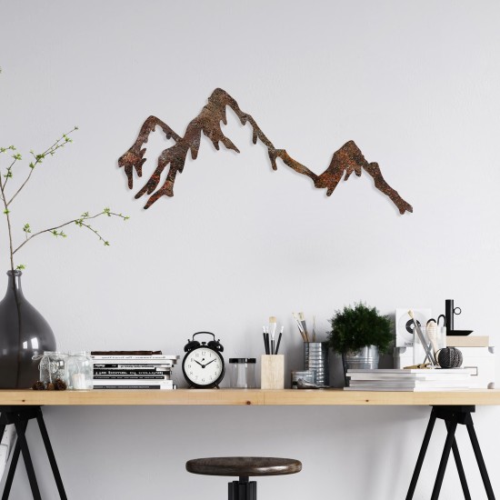 Wallxpert Decorative Metal Wall Accessory Rusty Mountain Antiquation