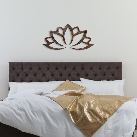 Wallxpert Decorative Metal Wall Accessory Rusty Lotus Antiquation