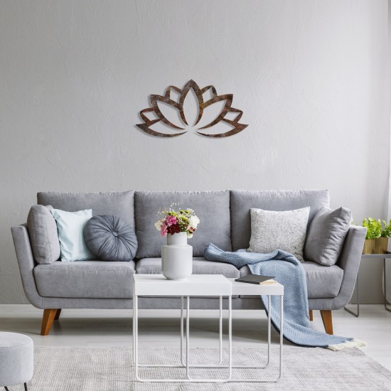 Wallxpert Decorative Metal Wall Accessory Rusty Lotus Antiquation