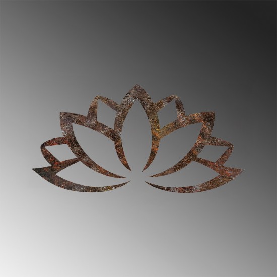 Wallxpert Decorative Metal Wall Accessory Rusty Lotus Antiquation