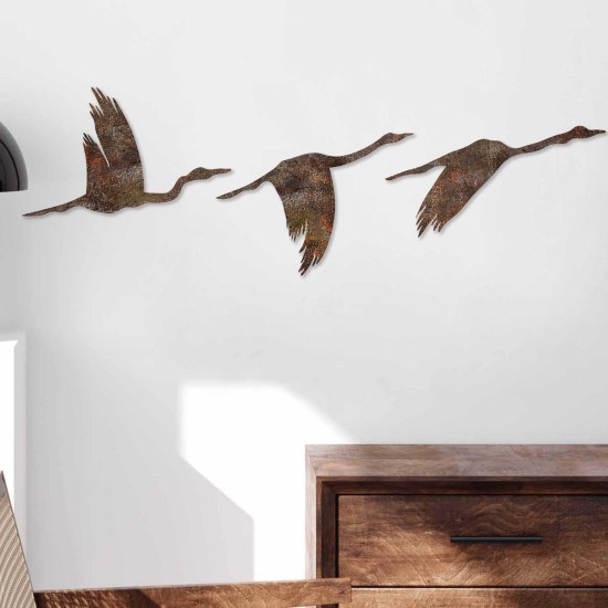Wallxpert Decorative Metal Wall Accessory Rusty Birds 1 Antiquation