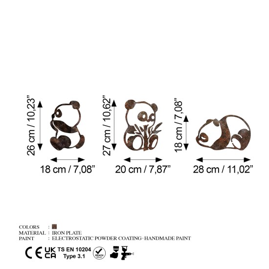 Decorative Metal Wall Accessory Rusty Panda Antiquation Decorative Metal Wall Accessory Rusty Panda Antiquation