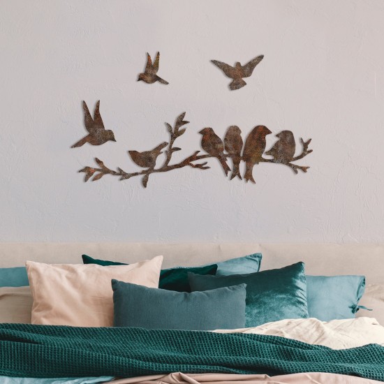 Wallxpert Decorative Metal Wall Accessory Rusty Birds 2 Antiquation
