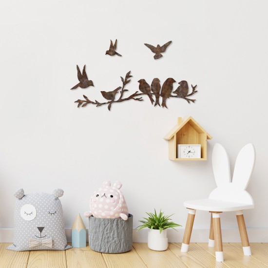 Wallxpert Decorative Metal Wall Accessory Rusty Birds 2 Antiquation